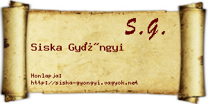 Siska Gyöngyi névjegykártya