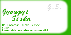 gyongyi siska business card